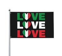 Bandiera 4x6 "I Love Italy" - Striscione Italia per decorazioni natalizie, senza supporto per asta