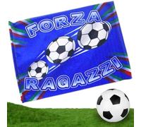 Bandiera 50 x 70 con Passante Per Asta - Campioni D'Italia - Forza Italia - Nero Blù - Azzurro Nero - (FORZA RAGAZZI)