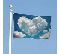 Bandiera 61 x 88,9 cm bandiere da cortile a doppia faccia a forma di amore fatta di nuvole bandiera da giardino bandiere di benvenuto per esterni banner per vacanze con occhielli in ottone bandiera