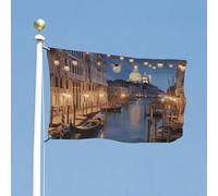 Bandiera 61 x 88,9 cm bandiere da cortile a doppia faccia Bella Venezia di notte Bandiera da giardino bandiere di benvenuto per esterni Festività Banner con occhielli in ottone Bandiera per casa