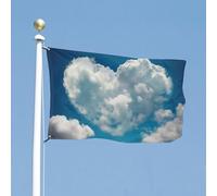 Bandiera 88,9 x 150 cm bandiere da cortile a doppia faccia a forma di amore fatta di nuvole Bandiera da giardino bandiere di benvenuto per esterni Banner per vacanze con occhielli in ottone Bandiera