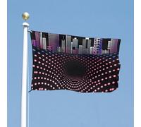 Bandiera 89 x 149,9 cm bandiere da cortile a doppia faccia con silhouette di città bandiera da giardino bandiere di benvenuto per esterni festivo banner con occhielli in ottone bandiera per casa