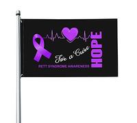 Bandiera 9,1 x 1,5 m Hope for a Cure Bandiere di consapevolezza della sindrome di Rett Banner dai colori vivaci con occhielli in ottone per decorazioni per interni ed esterni