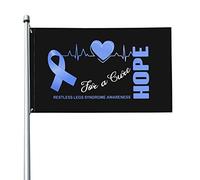 Bandiera 9,1 x 1,5 m Hope for a Cure Bandiere per la consapevolezza della sindrome delle gambe senza riposo Striscione dai colori vivaci con occhielli in ottone per decorazioni per interni ed esterni