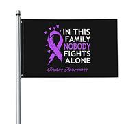 Bandiera 9,1 x 1,5 m In questa famiglia Nessuno combatte da solo Bandiere di consapevolezza di Crohn Banner dai colori vivaci con occhielli in ottone per decorazioni per interni ed esterni