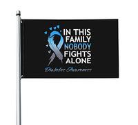 Bandiera 9,1 x 1,5 m In questa famiglia Nessuno combatte da solo Bandiere per la consapevolezza del diabete Striscione dai colori vivaci con occhielli in ottone per decorazioni per interni ed esterni