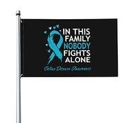 Bandiera 9,1 x 1,5 m In questa famiglia Nessuno combatte da solo Bandiere per la consapevolezza del celiaco Striscione dai colori vivaci con occhielli in ottone per decorazioni per interni ed esterni