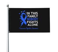 Bandiera 9,1 x 1,5 m In questa famiglia Nessuno combatte da solo Bandiere per la consapevolezza della mielite trasversa Striscione dai colori vivaci con occhielli in ottone per decorazioni per intern