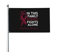 Bandiera 9,1 x 1,5 m In questa famiglia nessuno combatte da solo Bandiere per la consapevolezza dell'amiloidosi Striscione dai colori vivaci con occhielli in ottone per decorazioni per interni ed est