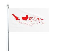 Bandiera 9,1 x 1,5 m Mappa dell'Indonesia Bandiere Striscione dai colori vivaci con occhielli in ottone per decorazioni per interni ed esterni