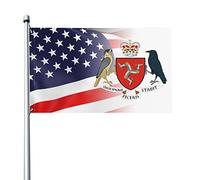 Bandiera 9,1 x 1,5 m Stemma dell'Isola di Man Bandiere dai colori vivaci con occhielli in ottone per decorazioni per interni ed esterni