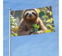 Bandiera 90 cm x 150 cm, bandiera a doppia faccia 200D pesante striscione bradipo My Spirit bandiere di benvenuto decorazione per esterni con occhielli in ottone bandiere da giardino per tutte le