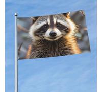 Bandiera 90 cm x 150 cm, bandiera a doppia faccia 200D pesante striscione divertente procione bandiere di benvenuto decorazione per esterni con occhielli in ottone bandiere da giardino per tutte le