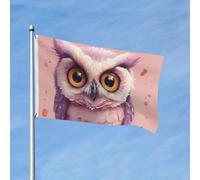 Bandiera 90 x 150 cm, decorazione per esterni, resistente bandiere da giardino, graziose bandiere con gufo, in poliestere 200D, con 2 occhielli, per interni ed esterni, per vacanze tutte le stagioni