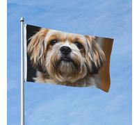 Bandiera 90 x 150 cm, decorazione per esterni, resistente bandiere da giardino Shih Tzu, bandiere per cani in poliestere 200D, con 2 occhielli per interni ed esterni, per vacanze tutte le stagioni