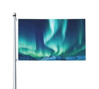 Bandiera 90 x 152 cm a doppia faccia per decorazione esterna bandiere aurora boreale bandiera 200D pesante giardino bandiere occhielli in ottone intestazione tela esterno cortile banner per vacanze