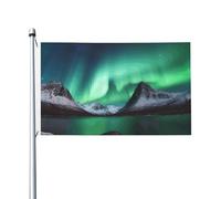 Bandiera 90 x 152 cm Double Sided Banner Decorazione Bandiera Esterna Aurora Boreale Bandiere 200D Pesante Giardino Bandiere in Ottone Occhielli in Tela Intestazione Esterno Cortile Banner per Vacanze
