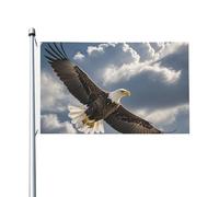 Bandiera 90 x 152 cm Double Sided Banner Decorazione Bandiere Esterne Aquila mosche nel cielo Bandiera 200D Pesante Giardino Bandiere in Ottone Occhielli in Tela Intestazione Esterno Cortile Banner