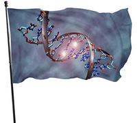 Bandiera 90x150cm, Abstraction 3D Dna Structure Molecule Genetic Bandiera Di Benvenuto Decorazione Striscione All'Aperto, Per All'Aperto Al Coperto, Feste Estive, Feste Strada
