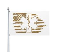 Bandiera 90X150cm, American Flag EMS Star of Life EMT Rinforzo Bandiere da giardino Poliestere Flag per All'aperto Giardino Parata