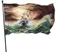 Bandiera 90x150cm, An Illustration Of A Storm At Sea Bandiera Della Brezza 2 Occhielli Metallici Striscione All'Aperto, Per Balcone, All'Aperto Al Coperto, Celebrazioni