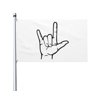 Bandiera 90X150cm, Asl American Sign Language I love you Decorative Bandiere da giardino Personalizzata Bandierine per Conferenza Bar Interno