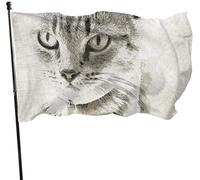 Bandiera 90x150cm, Cat Pet Domestic Animal Mammal Portrait Kitty Bandiera Pirata Rinforzata Striscione All'Aperto, Per All'Aperto Al Coperto, Balcone, Giardino