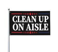 Bandiera 90X150cm, Clean Up On Aisle 3x5ft Flag Yard Sign Garden Banner Doppia Cucitura Bandiere Rinforzo Flag per Bar All'aperto Parata