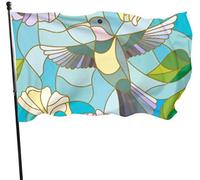 Bandiera 90x150cm, Colorful Hummingbird On Of The Gre Bandiera Della Brezza Decorazione Striscione All'Aperto, Per Eventi, Balcone, Celebrazioni
