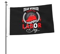Bandiera 90X150cm, Dear Worker Thank You And Happy Labor Day Doppia Cucitura Bandiere con Occhielli Bandierine per Esterno Parata Decorazione