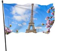 Bandiera 90x150cm, Eiffel Tower In Sunny Spring Day In Paris France Bandiera Militare Decorazione Striscione All'Aperto, Per Feste Estive, Celebrazioni, Eventi