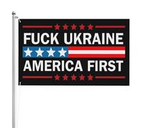 Bandiera 90X150cm, Fuck Ukraine America USA First Rinforzo Bandiere da giardino Colori Vivaci Bandierine per Bar All'aperto Conferenza