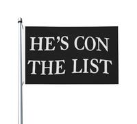 Bandiera 90X150cm, He'S On The List Christmas Doppia Cucitura Bandiere da giardino Resistente allo Scolorimento Bandierine della Decorazione per Interno Esterno Giardino