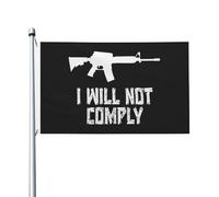 Bandiera 90X150cm, I Will Not Comply Resistente allo Scolorimento Bandiere Doppia Cucitura Flag per Esterno Decorazione Ristoranti