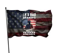 Bandiera 90X150Cm I'M A Dad Grandpa And A Veteran Nothing Scares Me Classica Celebrazione Bandiere Da Giardino Resistente Alle Intemperie Bandierine Della Decorazione Per Ristoranti,Balcone
