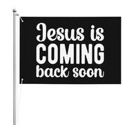 Bandiera 90X150cm, Jesus is Coming Back Soons Poliestere Bandiere da giardino Doppia Cucitura Bandierine per Ristoranti Esterno Bar