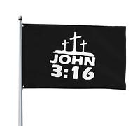 Bandiera 90X150Cm John 3 16 Easter Christianty Jesus Cross Resistente Alle Intemperie Celebrazione Bandiere Da Giardino Rinforzo Bandierine Per Ristoranti,Conferenza