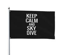 Bandiera 90X150Cm Keep Calm And Skydive Rinforzo All'Aperto Bandiere Pirata Resistente Alle Intemperie Bandiere Da Giardino Per Conferenza,Celebrazione