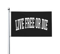 Bandiera 90X150cm, Live Free or Die Colori Vivaci Bandiere da Balcone Doppia Cucitura Striscioni di Bunting per Esterno Decorazione Ristoranti