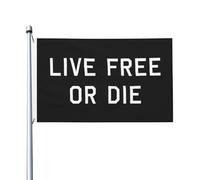 Bandiera 90X150cm, Live Free Or Die Doppia Cucitura Bandiere da Balcone Durevole Flag per Interno Conferenza Bar