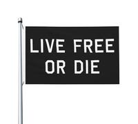 Bandiera 90X150cm, Live Free Or Die Doppia Cucitura Bandiere da Balcone Personalizzata Striscioni di Bunting per Conferenza Balcone All'aperto