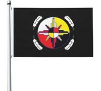 Bandiera 90X150cm, Medicine Wheel Native Americans con Occhielli Bandiere da Balcone Classica Bandierine della Decorazione per Ristoranti Balcone Conferenza