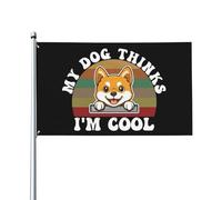 Bandiera 90X150cm, My Dog Thinks I'M Cool Shiba Dog Resistente alle Intemperie Bandiere con Occhielli Flag per Interno Esterno Conferenza