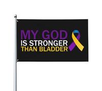 Bandiera 90X150cm, My God Is Stronger Than Bladder Cancer Awareness Fighter Decorative Bandiere Rinforzo Striscioni di Bunting per Giardino Conferenza Esterno