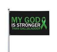 Bandiera 90X150cm, My God Is Stronger Than Gallbladder Cancer Awareness Fighter Durevole Bandiere Doppia Cucitura Bandierine della Decorazione per Parata All'aperto Interno