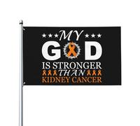 Bandiera 90X150cm, My God Is Stronger Than Kidney Cancer Awareness Fighter Colori Vivaci Bandiere con Occhielli Flag per Parata Conferenza Balcone
