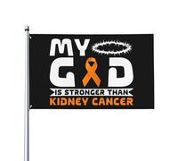 Bandiera 90X150cm, My God Is Stronger Than Kidney Cancer Awareness Fighter Resistente allo Scolorimento Bandiere da giardino con Occhielli Bandierine della Decorazione per Interno Esterno