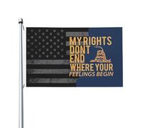 Bandiera 90X150cm, My Rights Don't End Where Your Feelings Begin Stampa Bandiere da Balcone Rinforzo Bandierine per Balcone Decorazione Ristoranti