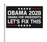 Bandiera 90X150cm, Obama 2028 Obama For Preside 2028 Let'S Fix This Durevole Bandiere Doppia Cucitura Striscioni di Bunting per Conferenza Interno Balcone