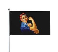 Bandiera 90X150cm, Rosie the Riveter con Occhielli Bandiere da Balcone Doppia Cucitura Striscioni di Bunting per Bar Celebrazione Interno